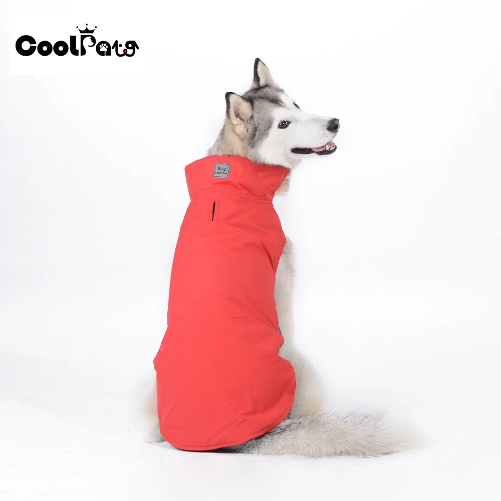 Large Dog Outdoor Jacket Waterproof and Windbreak Material Clothes Pet Winter Coat Skiing Vest for Dogs | Дом и сад