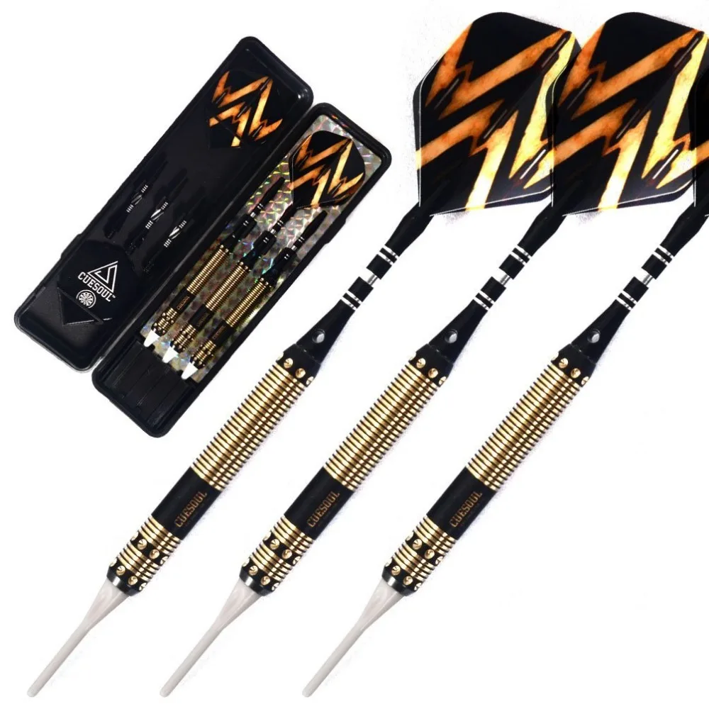 

CUESOUL Soft Tip Darts With Spin Dart Shaft,Green Dart Flight,Dart Wallet For Darts For Dartboard,Blue Dart Tip Point
