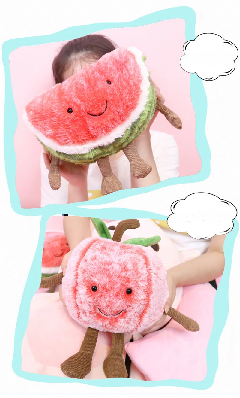 New Fruit Vegetables Plush Toys Fruit Watermelon Cherry Stuffed Pillow Sofa Toys For Children Girls Gift Doll13