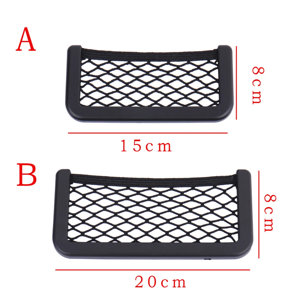 Универсальная черная сетчатая сумка для хранения сидений автомобиля 20*8 см или 15*8 карманный органайзер держатель для телефона клейкая коробка авто аксессуары