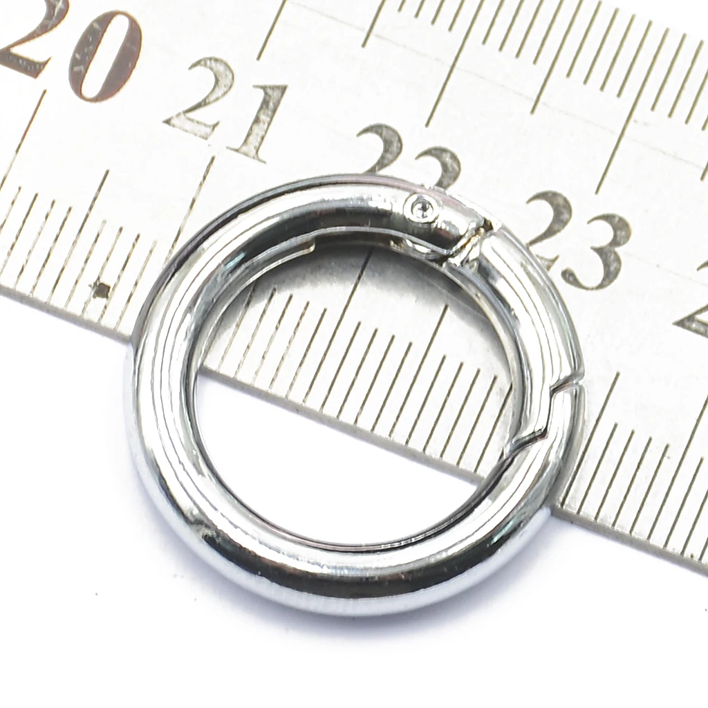 6Pcs Backpack Plated Alloy Round Spring Snap Hooks Clip Keychain Ring for Key Chains Small Dog Leashes Climbing Accessories