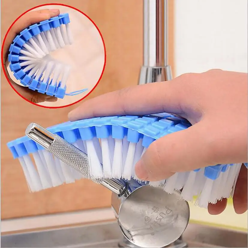 Щетка для мытья посуды с дозатором для жидкого мыла, кухонная ручка для крышек от кухонной посуды, чистящая щетка#11