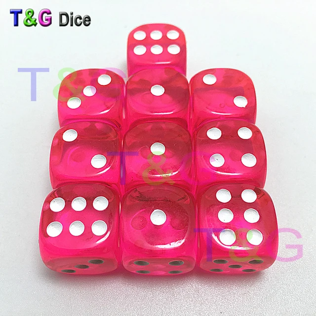 Rainbow Dice 14mm 10pcs/set Acrylic Colorful Transparent D6 ,6 Sided