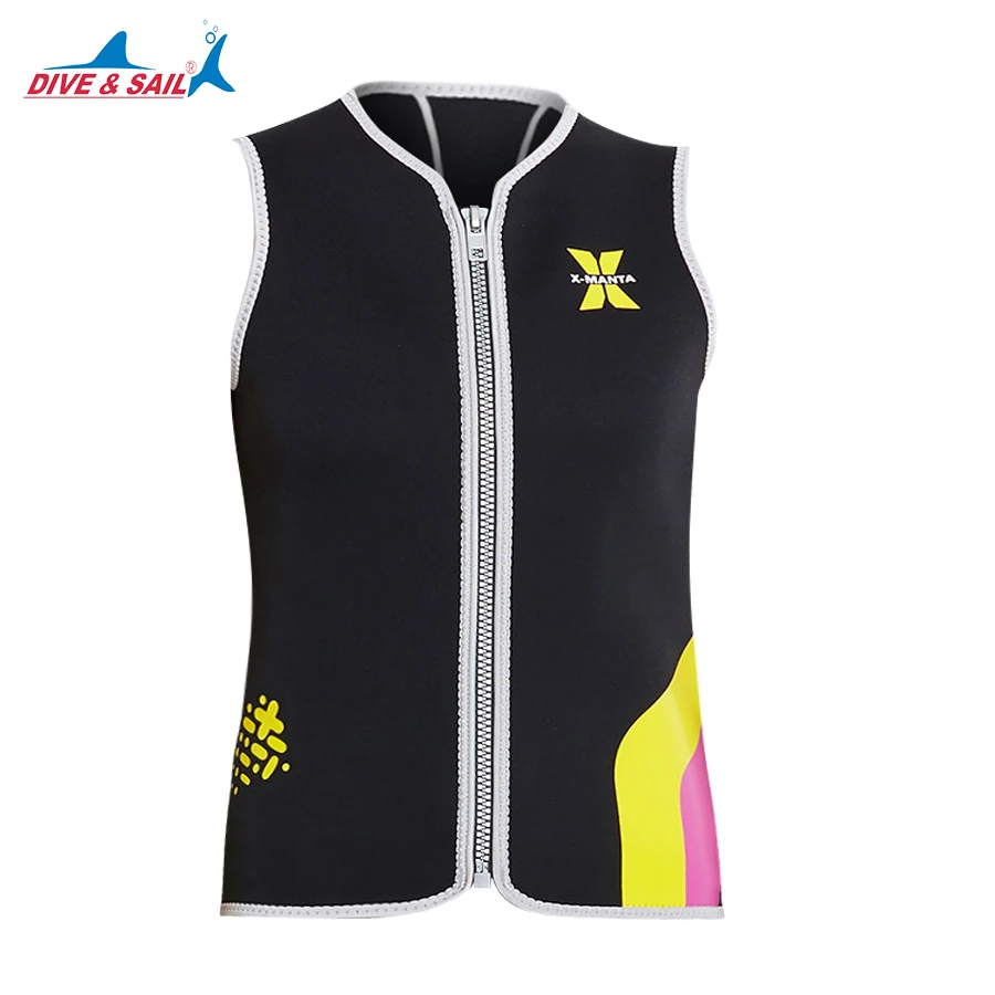Dive&sail womens 3mm wetsuit vest sleeveless Neoprene Wetsuits Top SCUBA Surf Snorkeling front Zipper