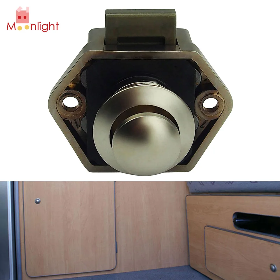 Push Lock Button Cupboard Door Knob RV Drawer Caravan Motor