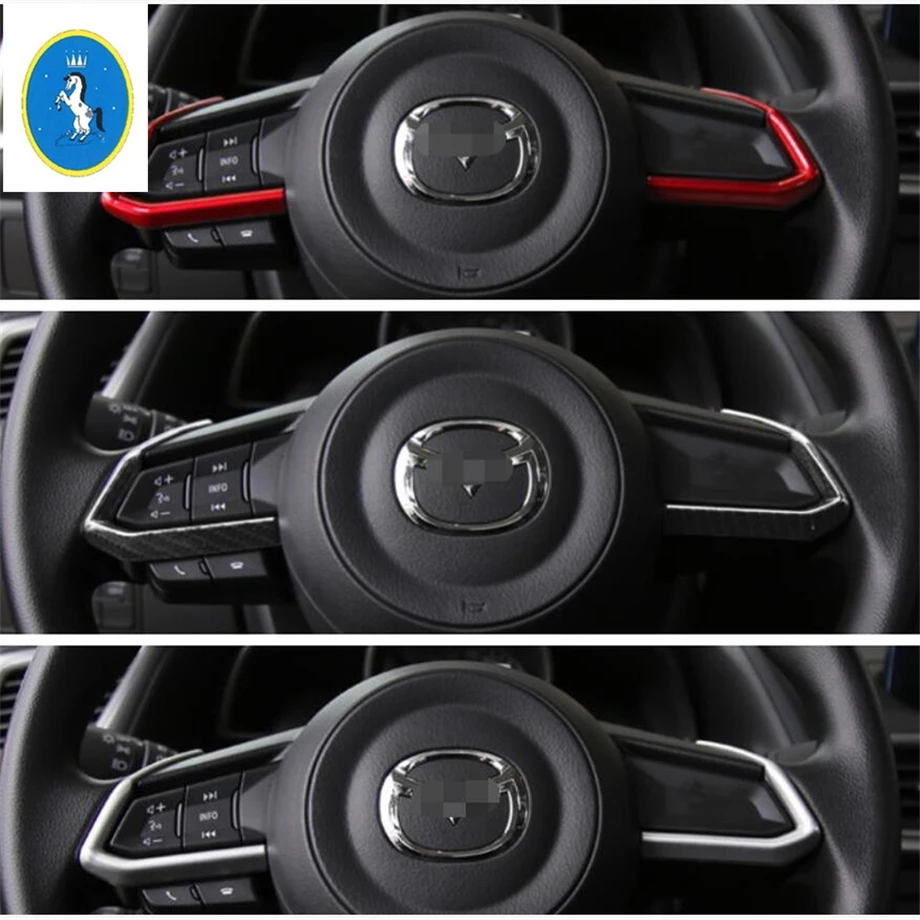 Автомобильный аксессуар Yimaautotrims накладка на руль подходит для Mazda 2 Demio 2015 2016 2017 2018