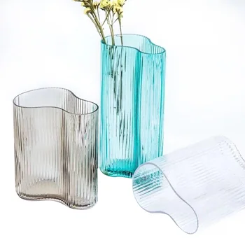 

Nordic Style Abstract Flower Vases Glass Tabletop Flower Pot Modern Desk Decor Adorn Household Furnishing Articles Glass Crafts