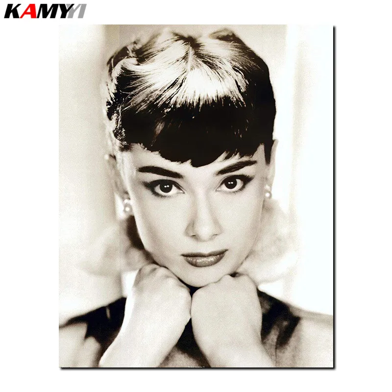 

5D DIY diamond painting cross stitch Audrey Hepburn Full Square Diamond embroidery Needlework Rhinestone Mosaic decor B703