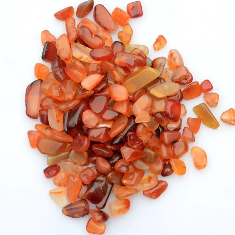 

100g/pack Fine red chalcedony gravel chamfer polished polished gravel wholesale