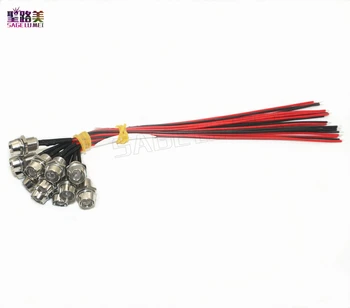 

100pcs Red/blue/green/white/yellow color PreWired 12V F3mm/F5mm/F10mm Car Boat LED + Metal Holder 3R/5R/10R