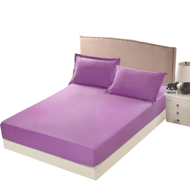

10 Colours Solid Colour Fitted Sheet 100% Cotton 120*200/150*200/180*200 Height 25CM King Bed Apron Bedspread