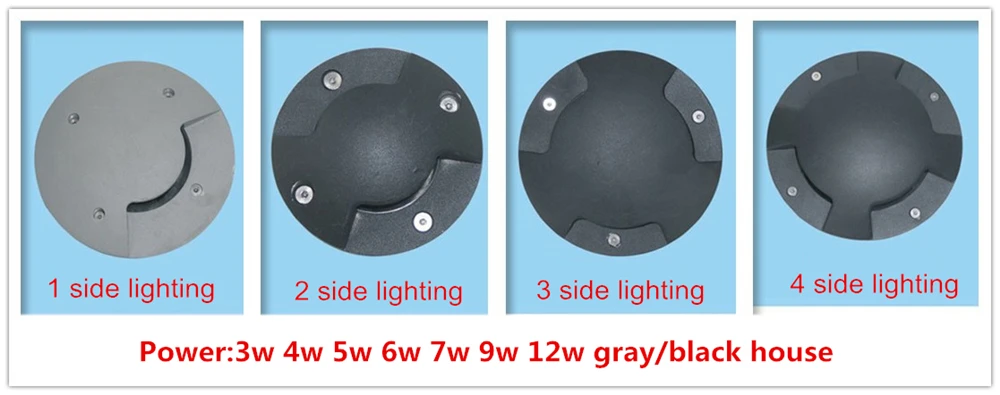 Светодиодный светильник подземный 5 Вт 1/2/3/4 стороны светильник ing 100*90 мм черный ip67 для центра сада светильник