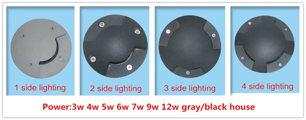 Conduziu a Luz à Terra Subterrânea 2 3 4 Iluminação Lateral 100*90mm Preto Ip67 Jardim Ac12v 5w 1 - 24 Lâmpadas subterrâneas