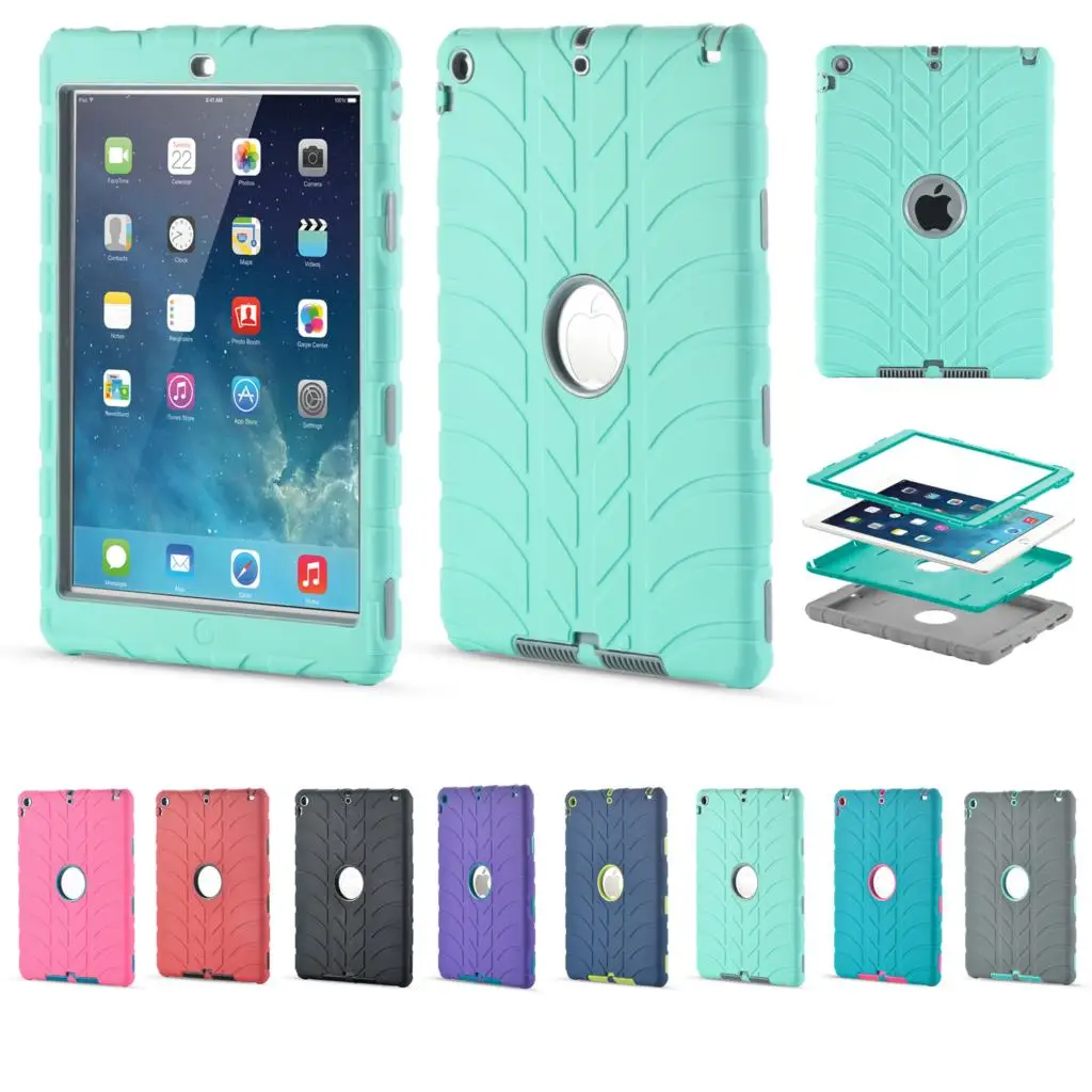 

Full protection Cases For Apple iPad Air iPad 9.7 2017/2018 Case Kids Baby Safe Armor Shockproof Heavy Duty Silicone Hard Cover