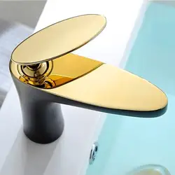 Смесители для раковины латунь элегантная Золотая белая раковина для ванной комнаты кран с одной ручкой умывальник горячая холодная