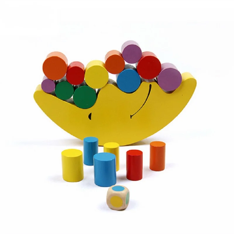 

New 1 Set Moon Balancing Baby Early Learning Math Toy Montessori Teaching Moon Balance Colorful Early Educational Wood Math Toys