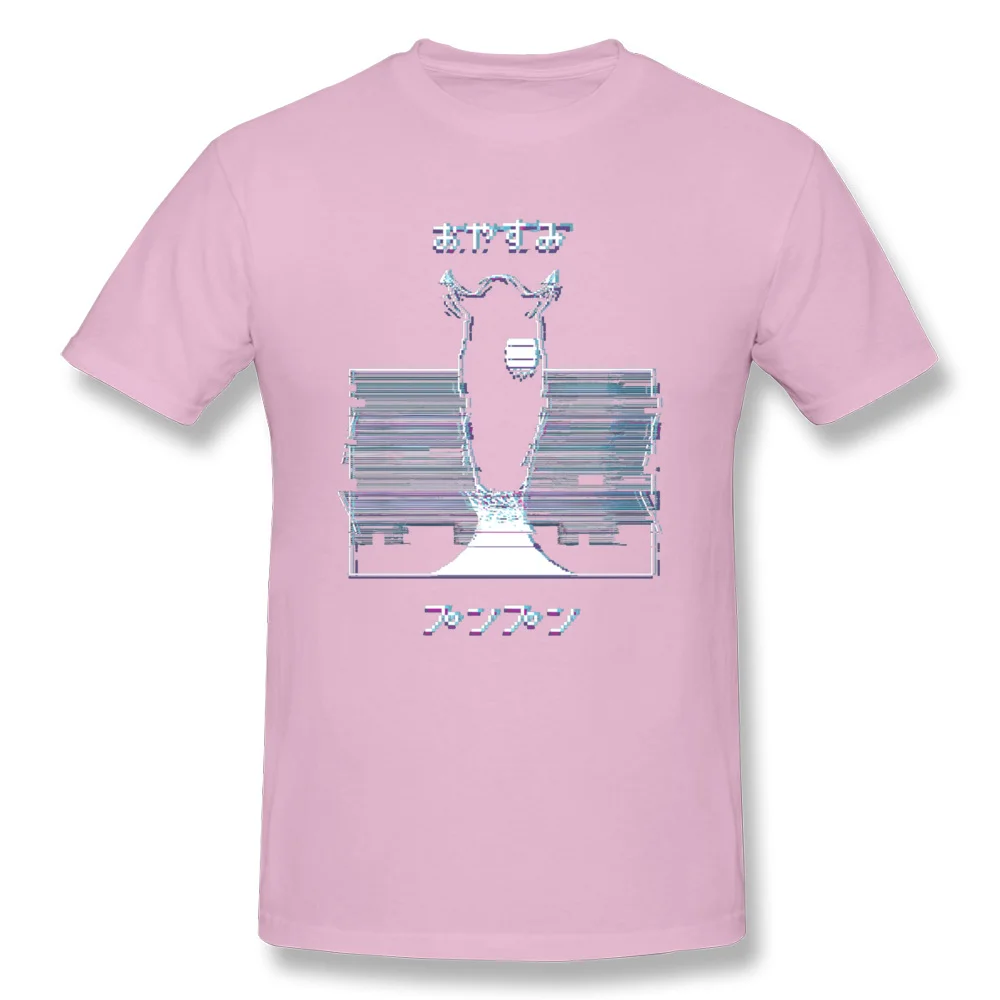 Swag футболка для мужчин Slim Fit Glitch Oyasumi Punpun черные футболки Father Day Забавные топы хлопок Молодежная Футболка в стиле хип-хоп - Цвет: Pink