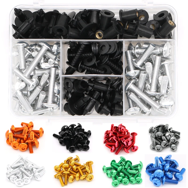 

For Kawasaki ZX10R ZX 10R ZX-10R 2004-2018 ZX12R M6 M5 Fairing Clips Complete Cowling Fairing Bolts Kit Rubber Speed Nuts Screw