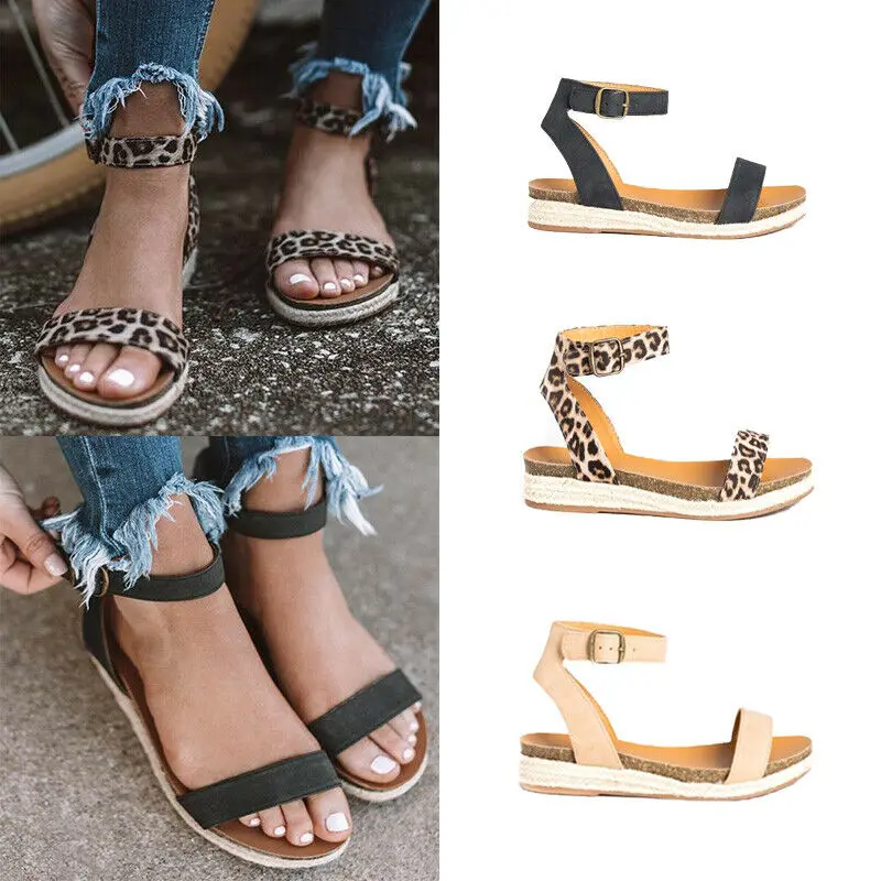 أسافين أحذية للنساء صندل كعب عالٍ الصيف الأحذية 2019 الوجه بالتخبط Chaussures فام صنادل أرضية 2019 زائد حجم
