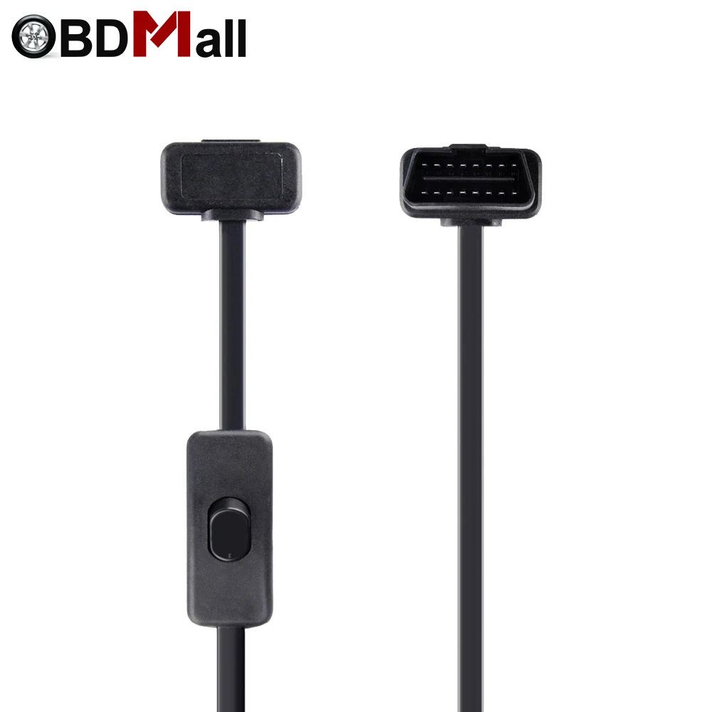 Лучший ODB OBD2 Диагностический кабель 16Pin штекер женский OBD II 2 с переключателем