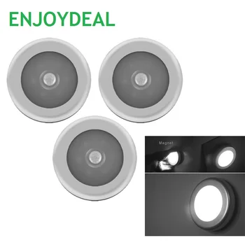 

3pcs/1lot Magnetic 6LED Sensor Night Light Dry Battery Powered LED Night Light Motion Lamp with White Light for Emergency