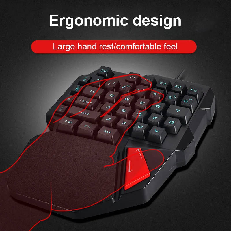 Single Hand Wired Gaming Keyboard 38 Keys Mini Mechanical Keypad for Dota OW PUBG XXM8 Single Hand Wired Gaming Keyboard 38 Keys Mini Mechanical Keypad for Dota OW PUBG XXM8