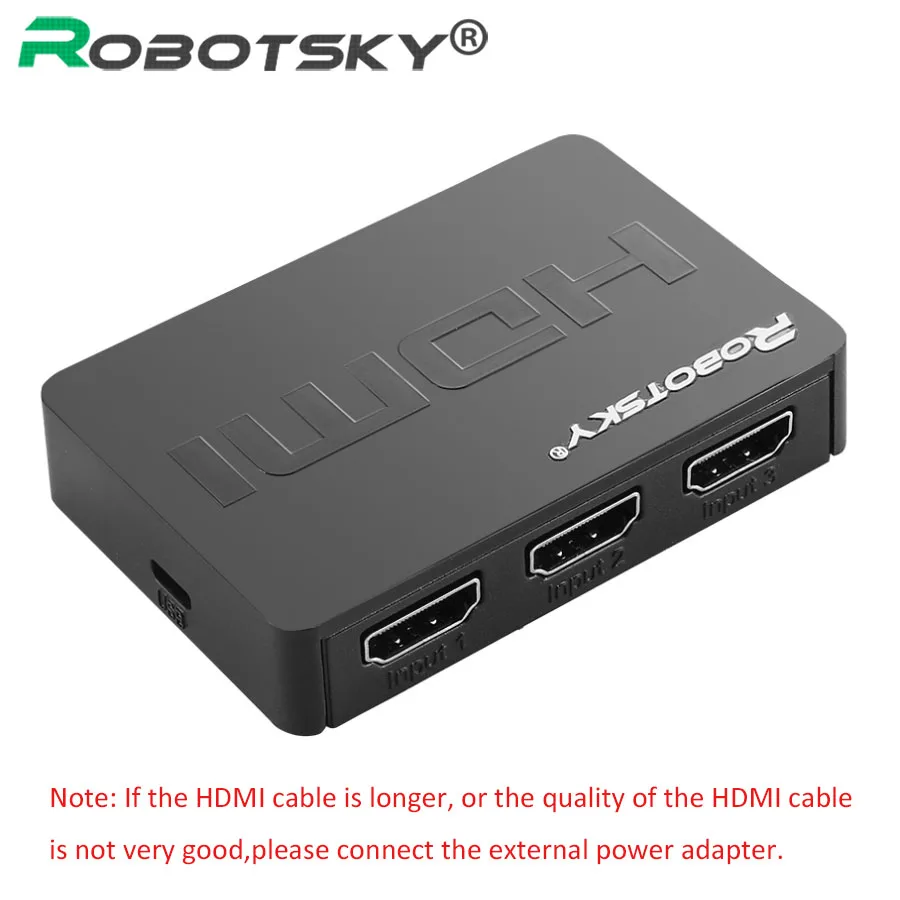 

HDMI Splitter 3 Ports HDMI Switch Hub 3 in 1 out Audio Video Cable Connector For HDTV XBOX Bru-ray DVD PS3 PS4 Switcher 3D 1080P