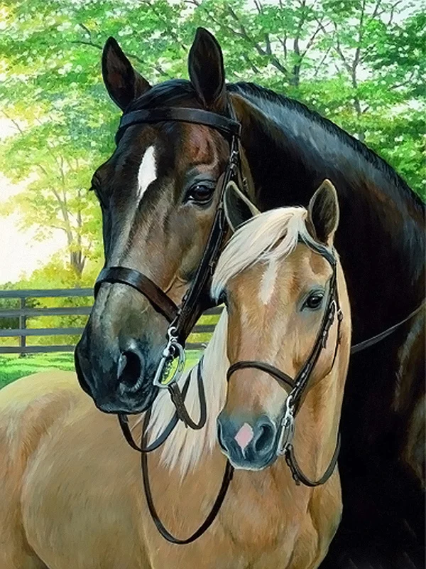 

5D Diy Diamond Painting Cross Stitch Horse Family Full Square Diamond Embroidery Sale Rinestones Painting Diamond Mosaic Decor