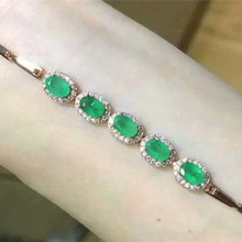 2,8 карат, натуральный изумруды, 925 пробы, серебряный браслет, 18 карат, золотая поверхность, детский подарок на день рождения, драгоценный камень, браслет, рождественский подарок