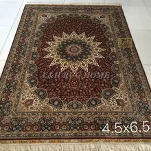 4,5 'x 6,5' 230 линия ручной Шелковый Восточный персидский ковер шелковый ковер медальон ручной работы
