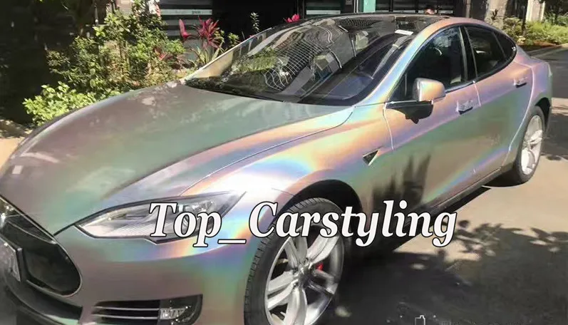 matte holographic silver flip flop car wrapping film with air free hologram (3)
