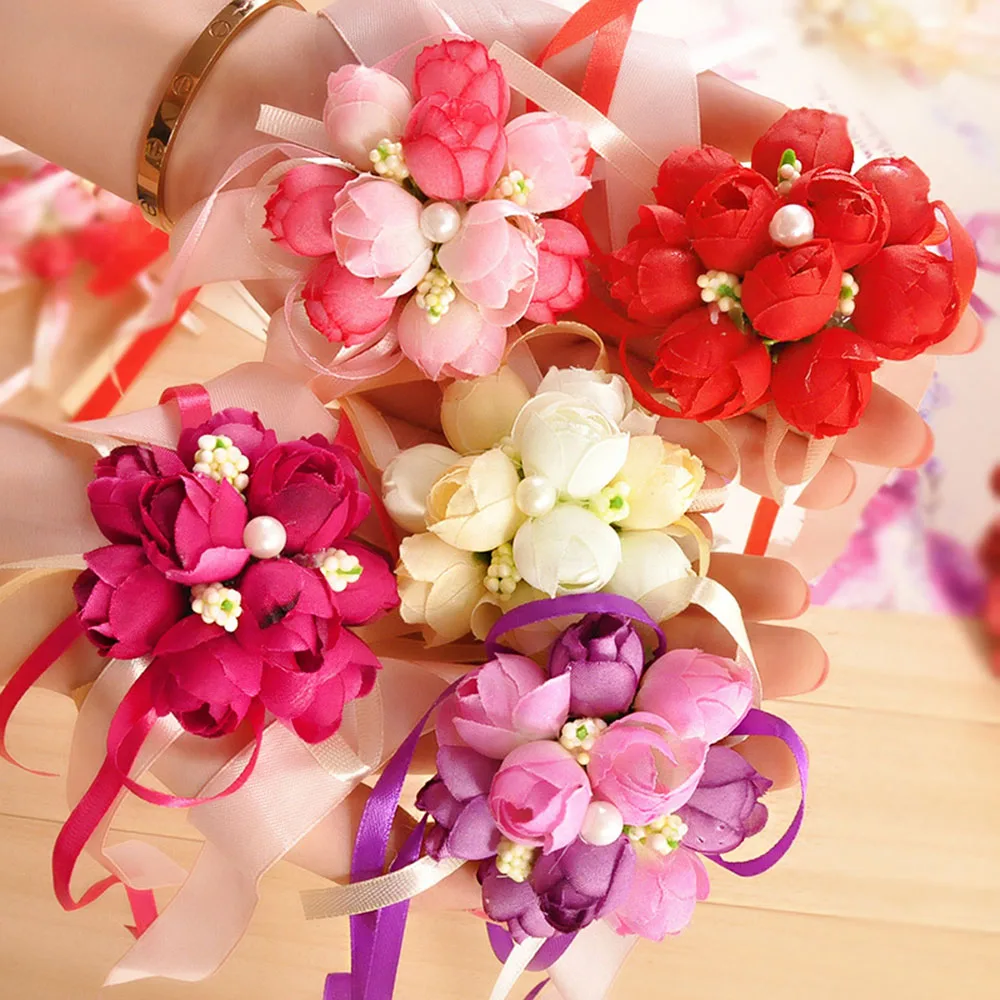 Wedding Wrist Flowers Decoration Hand Flower Bridesmaid Wedding