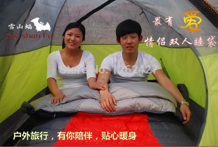 Xueshanfu Ultralarge двойной человек 4500 г/5000 г белый утиный пух наполнение удобный дышащий спальный мешок ленивый мешок Slaapzak