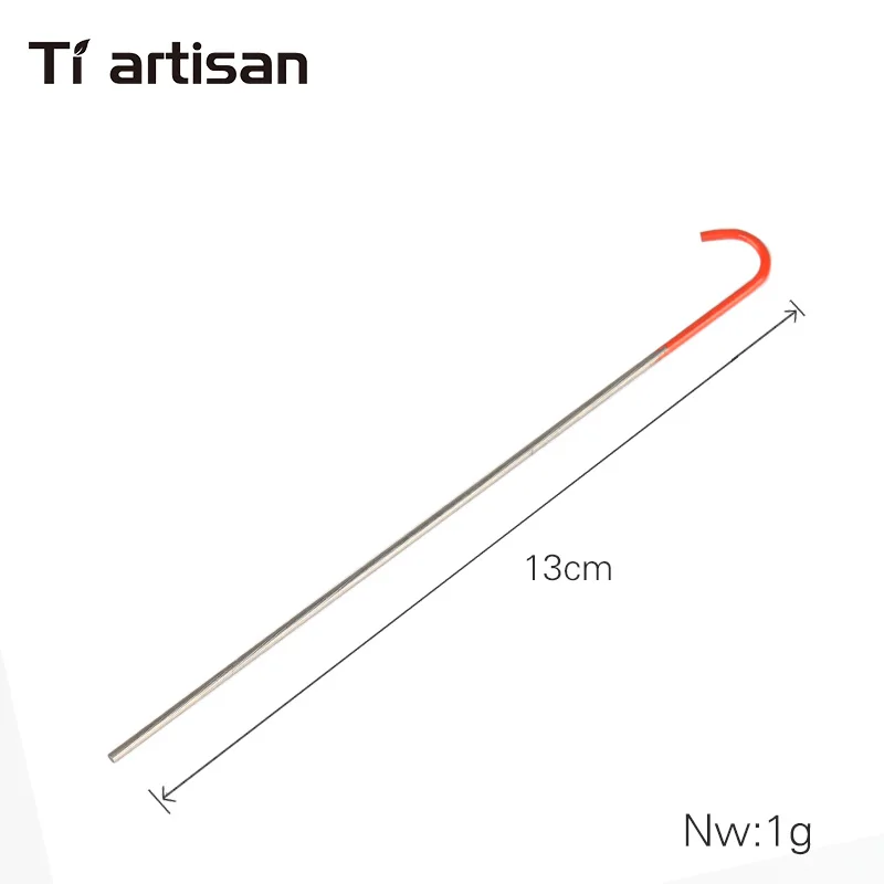 Tiartisan наружный титановый сплав для маникюра кемпинг свет твердость титановый сплав круглый гвоздь колья для палатки гравий 5 мм - Цвет: thin one