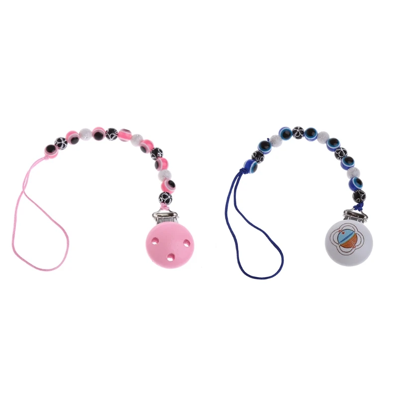 Blue Eye Baby Kids Pacifier Chain Clip Holders Dummy Soother Nipple Strap Gift