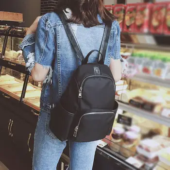 

Women's Nylon Backpack Fashion Mini Rucksack Simple Solid Color Backpacks Travel Bag Backpacks For School Teenagers Girls #20