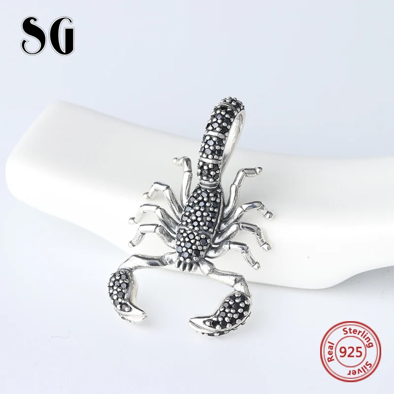 Black Scorpion Fit Pandora Pendant Thomas Style Rebel diy Jewelry For Men & Women Berloque Gift In 925 Sterling Silver for gifts|pandora pendant|fit