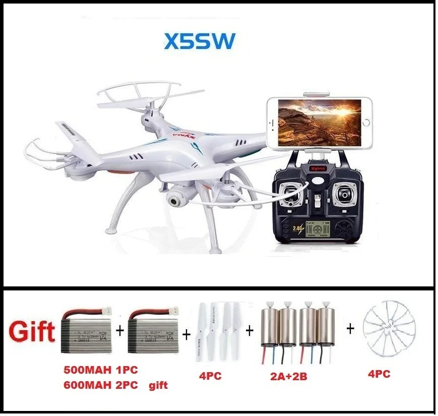 Buy Cheap Ewellsold X5SW WIFI Drone Quadcopter With FPV Camera Headless 6-Axis Real Time RC Helicopter Quad copter With 3 Batteries