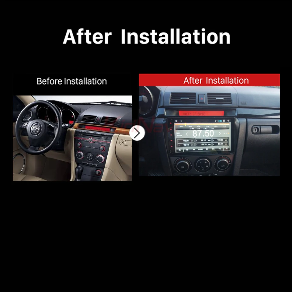 Excellent KiriNavi Android 7.1 Car DVD Player For Mazda 3 Navigation System Car Radio Stereo Audio Multimedia Player WIFI RDS 4G 4