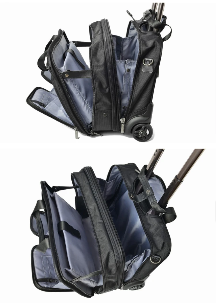 Мужская деловая сумка на колесиках, 18 дюймов, ручная тележка, многофункциональная, для переноски, с паролем, чемодан на колесиках, для ноутбука, карманная дорожная сумка