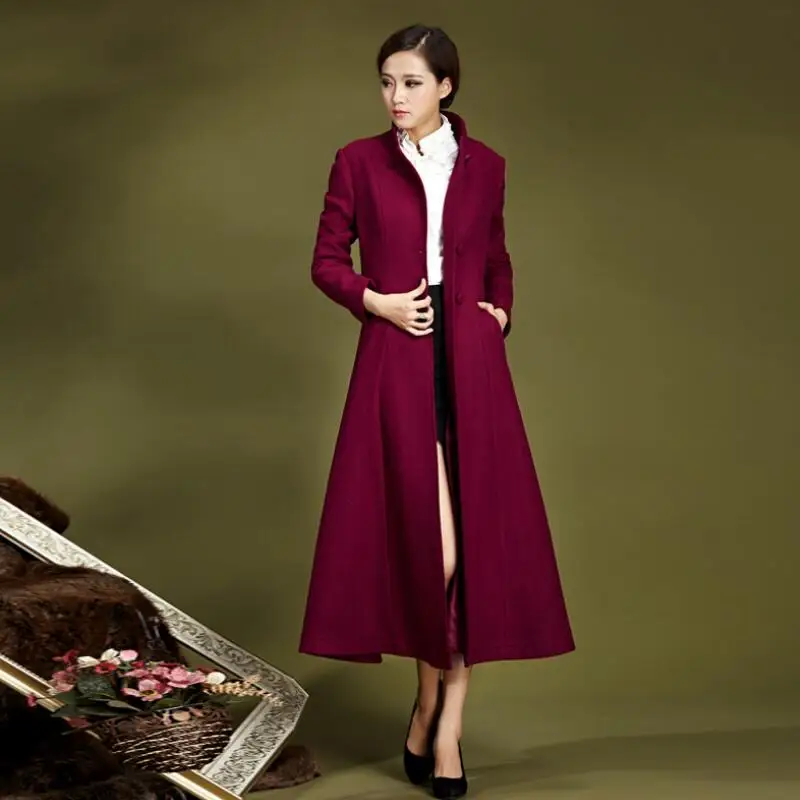 Manteau Haute Femmes Multi Coréen Taille Pour Manteaux Feminino Mode Longue Veste Casaco Laine Plus La D'hiver rwECqT4r