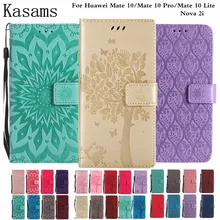 Fundas для huawei mate 10 Lite Nova 2i чехол для телефона mate 10 Pro откидной Чехол из искусственной кожи сумки 3D Дерево лозы Подсолнух либро mate 10