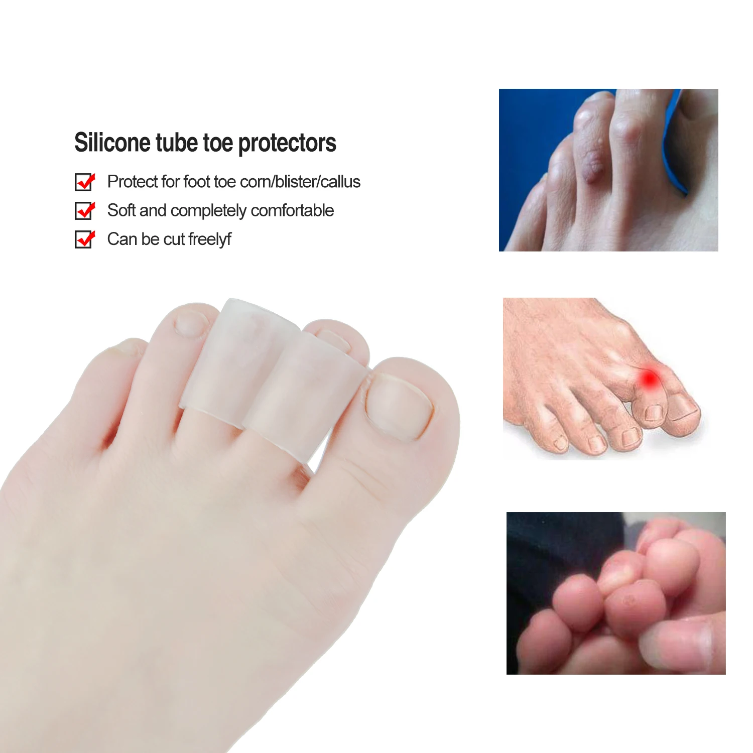 Sumifun 1 шт. Силиконовая защита для большого пальца гель большой палец ноги протектор пальчиковые наборы длинная Кукуруза 10*2 см палец сепаратор C1488