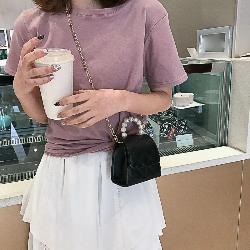 

Women Lady Shoulder Crossbody Bag Mini Chain PU Fashion for Keys Money Coins LT88