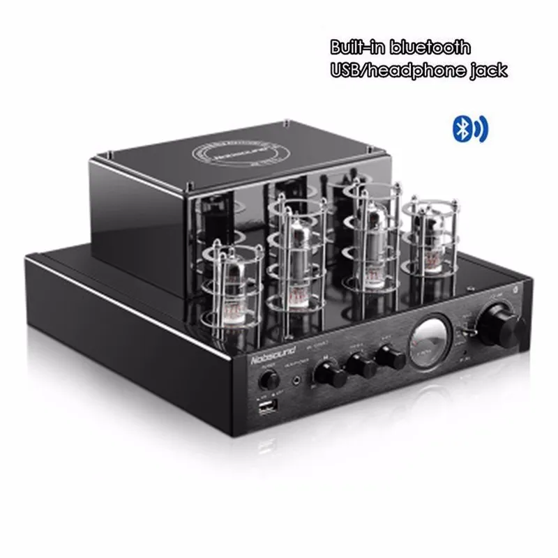 

Black Nobsound MS-10D MKII Bluetooth/USB/headphone HIFI Stereo AMP audio amplifier 25W*2 Vaccum Tube AMP