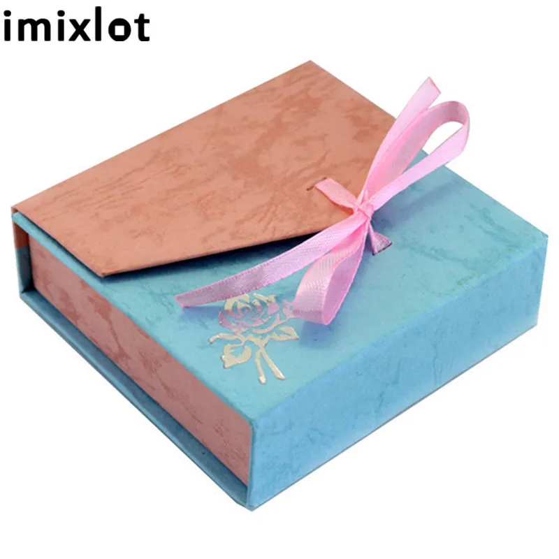 Imixlot 1 штука синего Jewery коробка 9*9 5*3 см маленькая Подарочная для кольцевых сережек