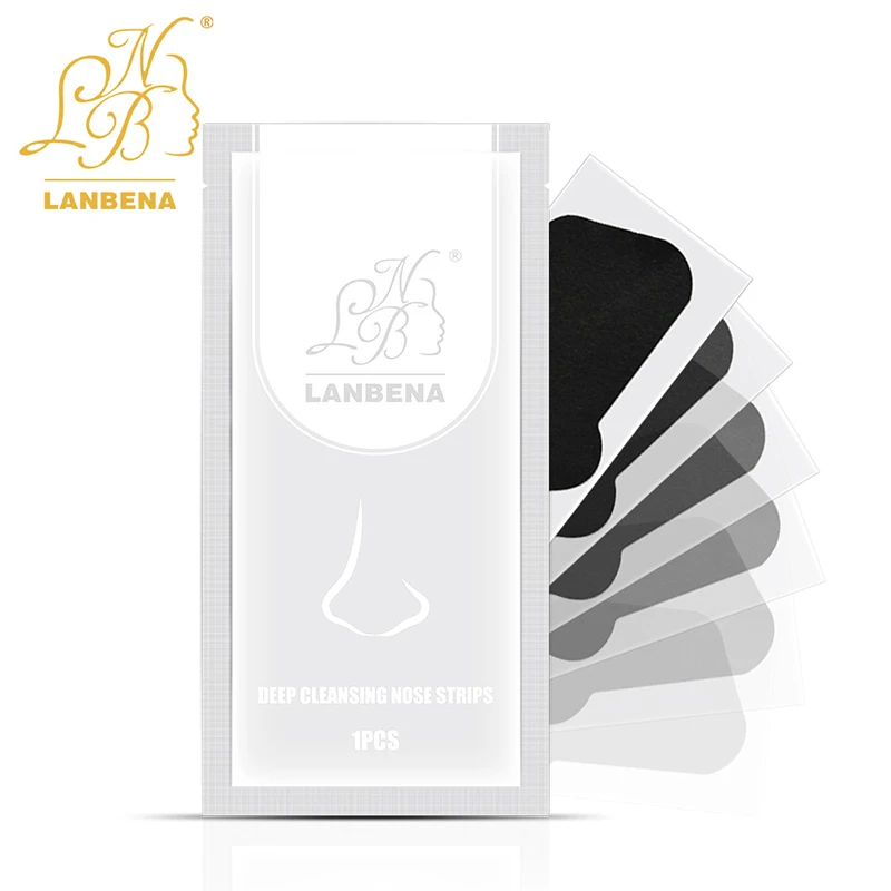 

LANBENA 10pcs Blackhead Remover Nose Mask+Chin Forehead Black Head Mask Acne Treatment Pore Strip Black Mask Peeling Skin Care