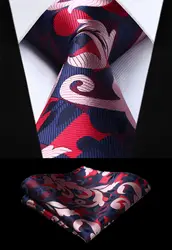 Вечерние свадебные классические модные платок галстук тканые Для мужчин красный розовый галстук цветочный галстук платок Набор # TG806V8S