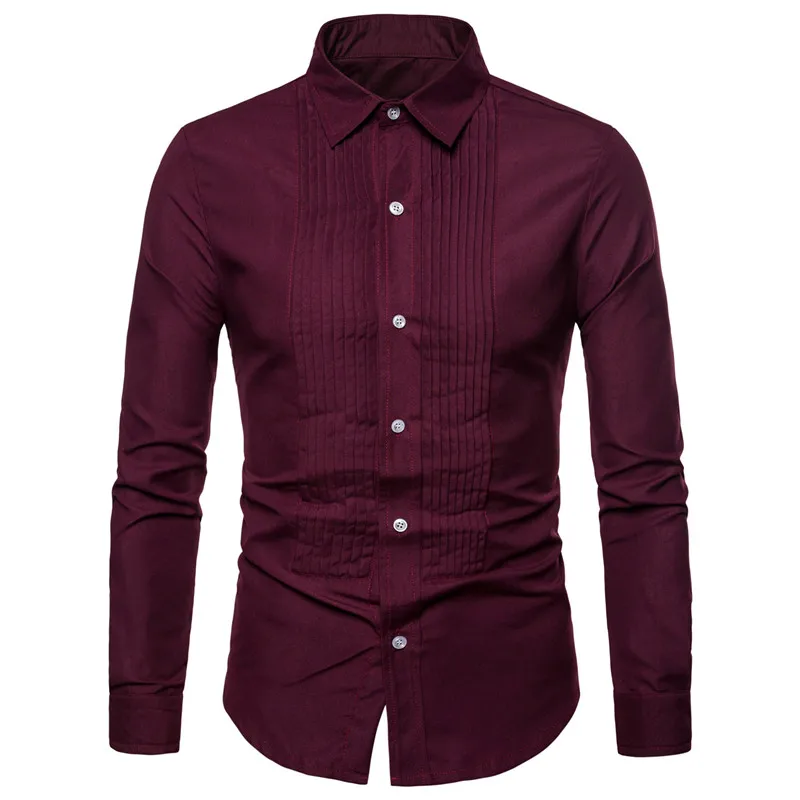 PARKLEES Marke Paisley Camisa M/änner/ / / Marke Neue Casual-Taste Unten Kleid Camisas Hombre Slim Fit Langarm Hemd Camisas para Hombre XXL