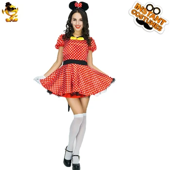 

DSPLAY Carnival New Design Cosplay Fashionable Pretty Mouse Red Dot Dress Funny Roleplay Original Cute Mouse Girl Costume